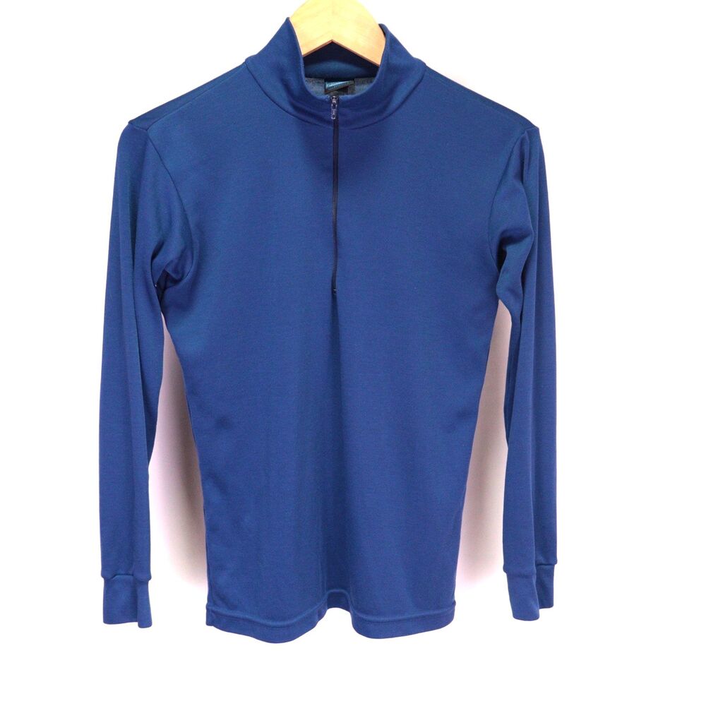Patagonia Shirt Men S Blue Capilene 1/4 Zip Pullover Light Baselayer USA Made